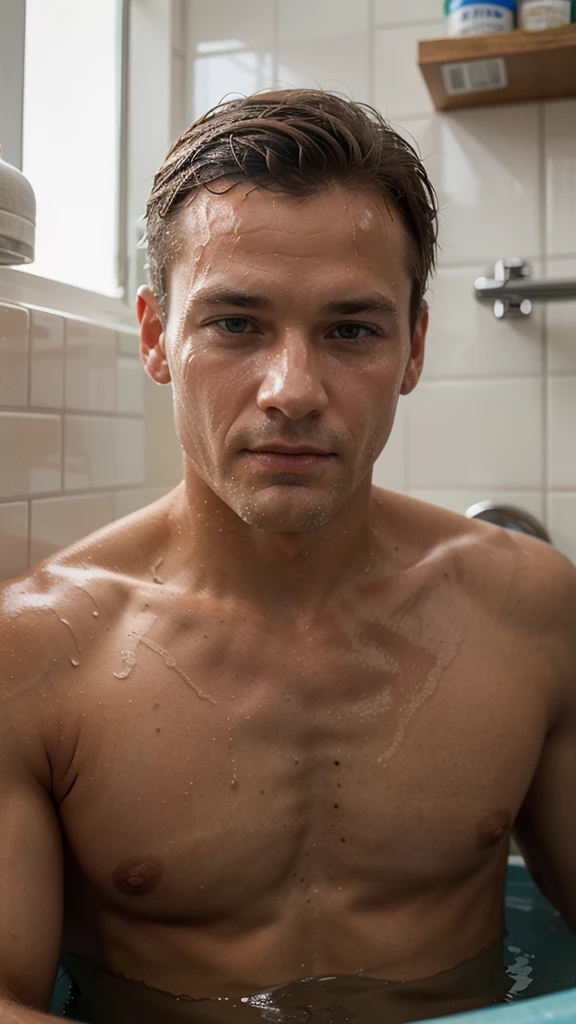 A BillMatheson man washing the face with water