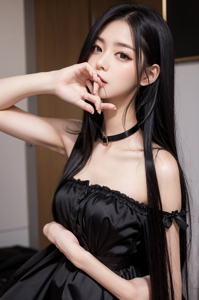 Maid clothes Long Black Hair Erotic