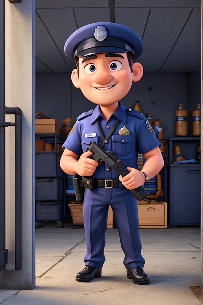 Policeman giving news