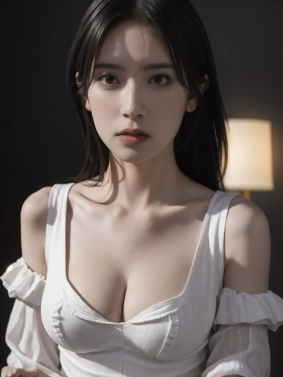 1girl, woman, masterpiece, best quality, highest quality, cinematic lighting, (volumetric lighting), extremely detailed CG unity 8k wallpaper, focused, 8k wallpaper, extremely detailed, ultra realistic, photorealistic, sharp focus, absurdres, (HDR:1.2), (high contrast), photograph, detailed and intricate, instagram, portrait, highly detailed, digital painting, artstation, concept art, smooth, sharp focus, illustration, cinematic lighting, (big breast:1.2), open shoulder,