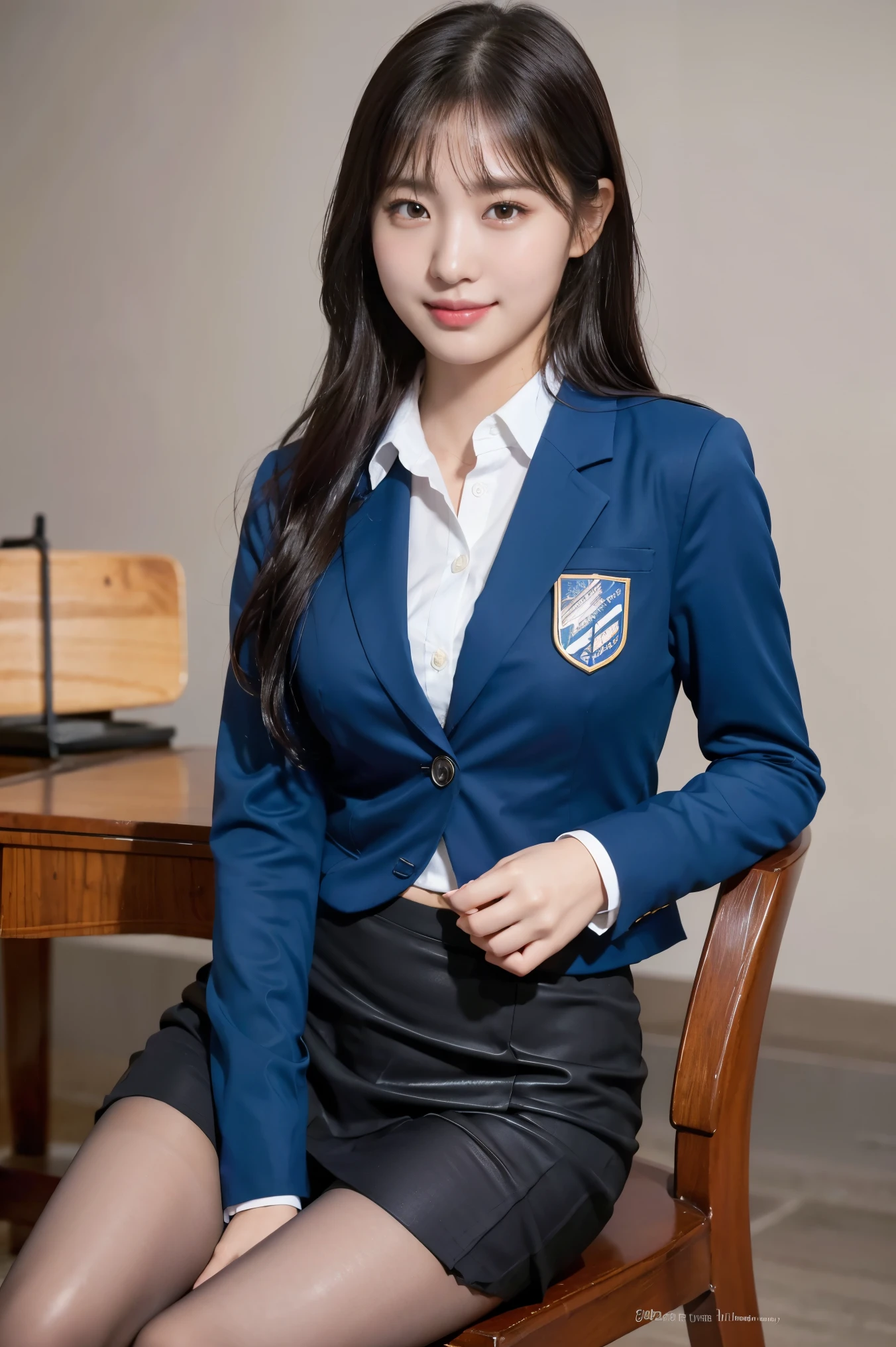 (((full bodyesbian)))、((Girls' High School Uniforms))、((1a person))、short-hair、Close to the subject、((Panties look like you can see))、((a miniskirt))、(((school classrooms))、(((ssmile)))、(((Girls' High School)))、((a beauty girl))、((sexy pose))、Photorealsitic、Beautiful detailed eyes、Hyper-Realism、highcontrast、Ultra HD、realistic skin textures、Top image quality、top-quality、超A high resolution、Fine details、Very meticulously