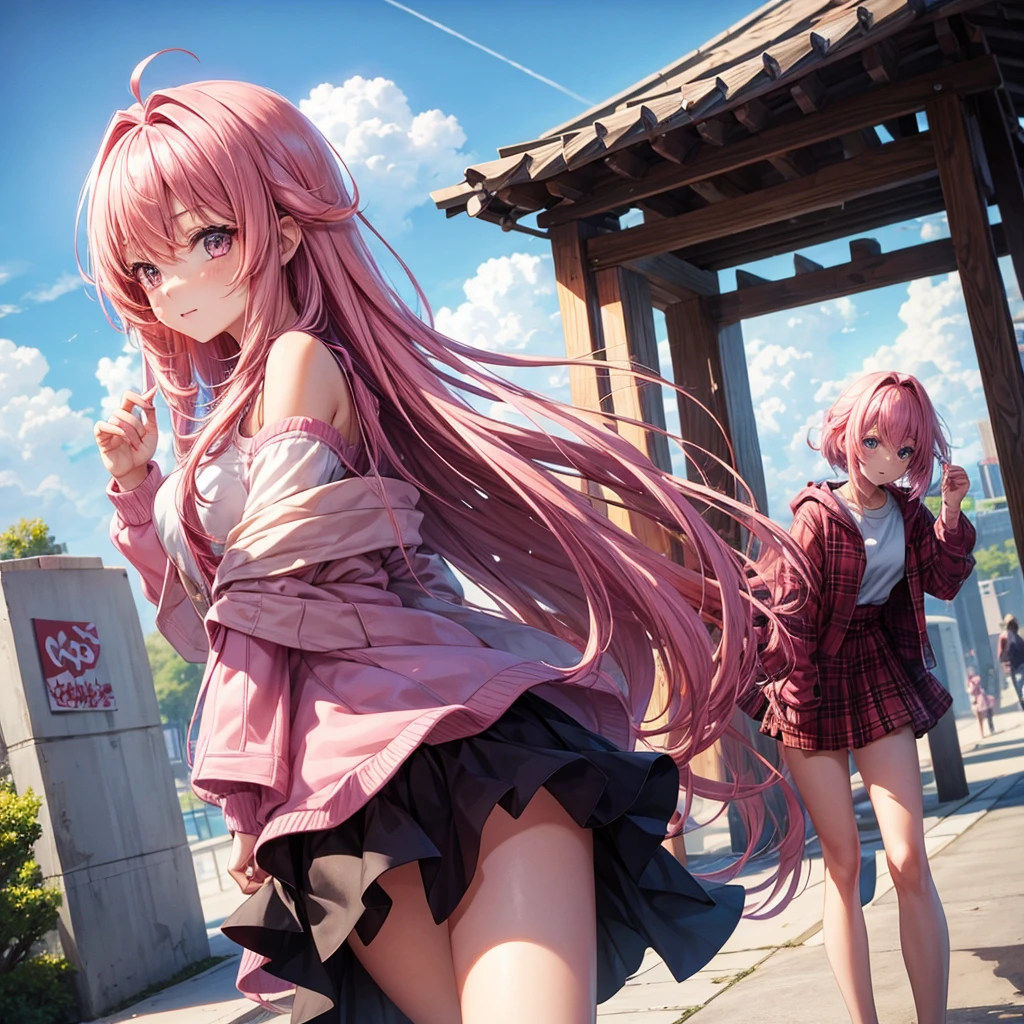 Girl anime with pink hair