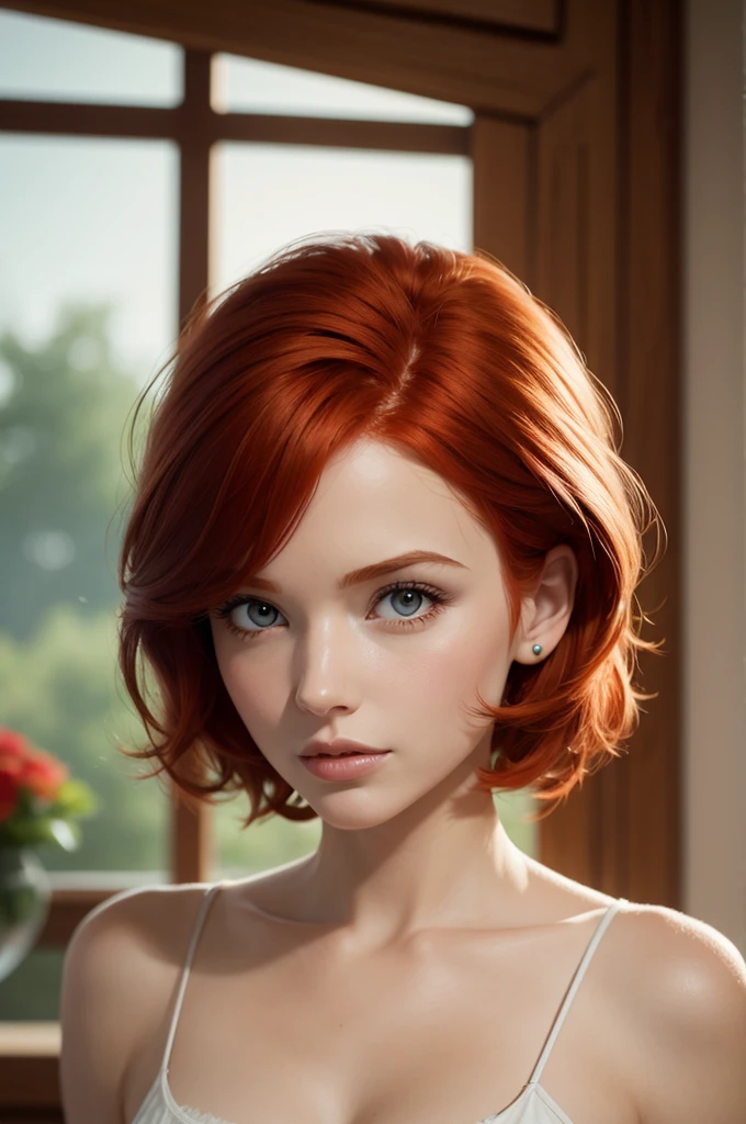 Pixar-style redhead woman 