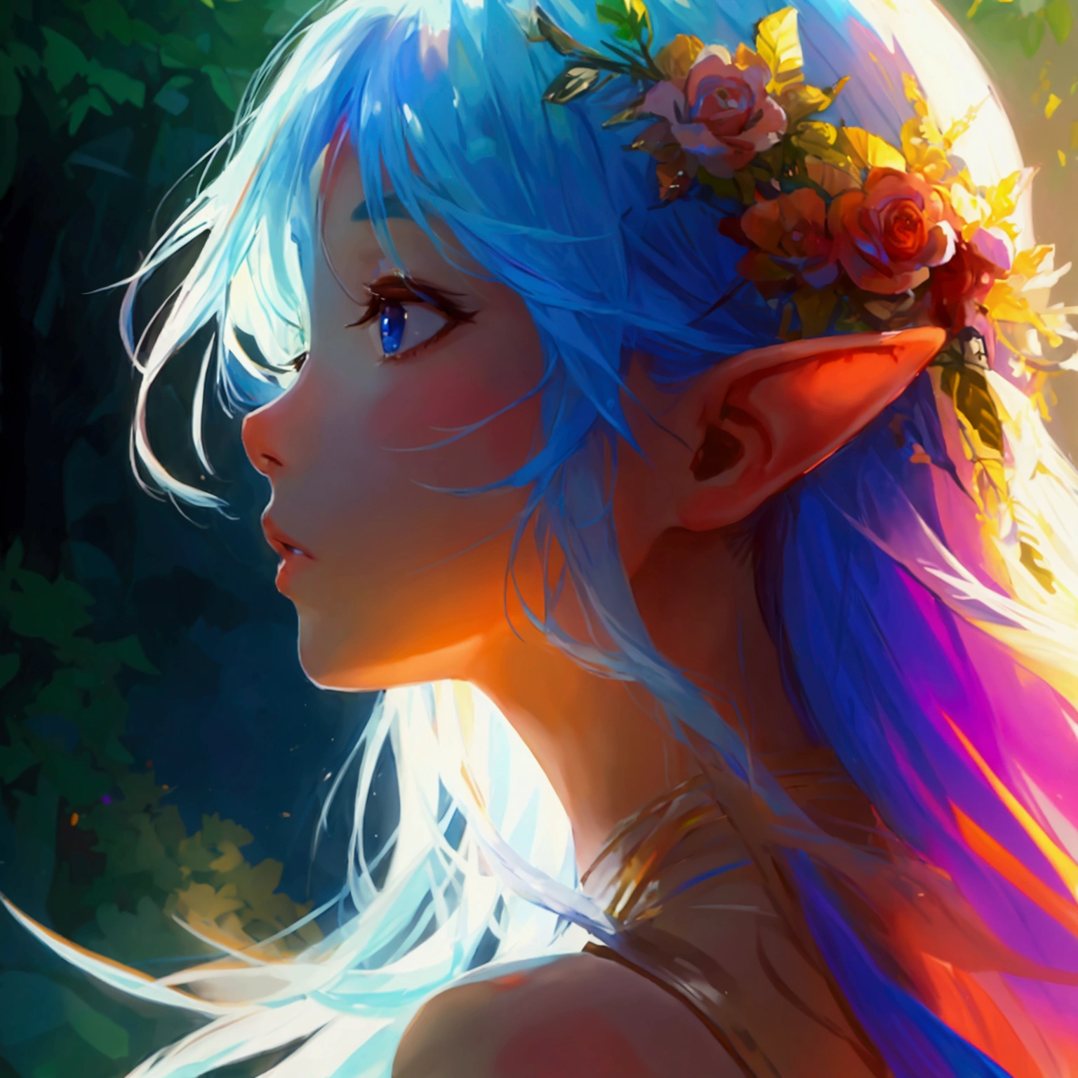 Highest quality, masterpiece, Ultra-high resolution, female、Long Hair、Elf、元祖Elf