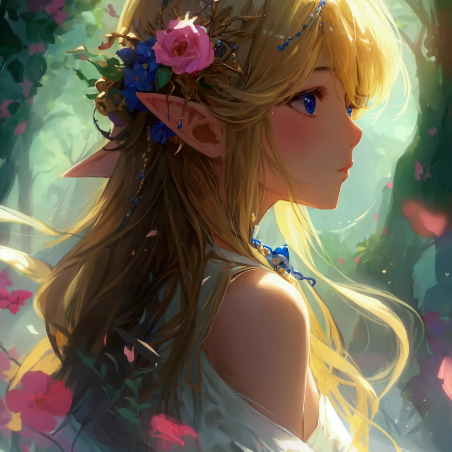Highest quality, masterpiece, Ultra-high resolution, female、Long Hair、Elf、元祖Elf