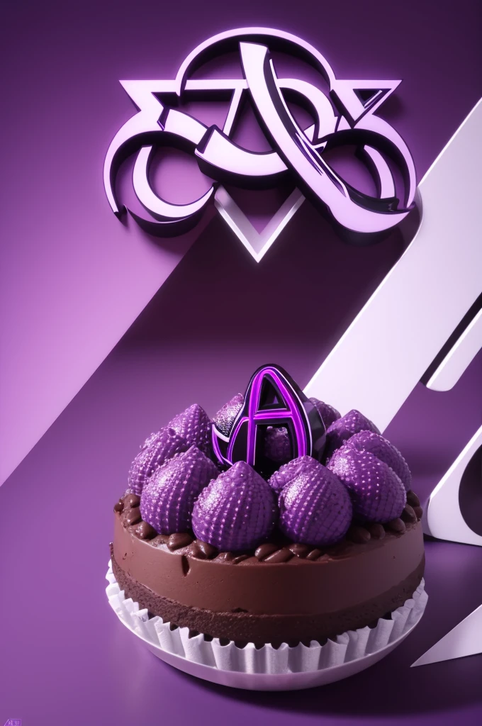 Create a logo with the letters BVR in purple and black, in the commercial style and with a brigadeiro figure