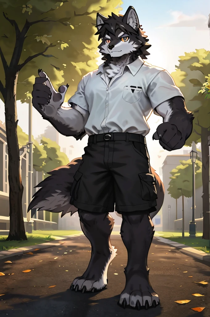 (Thin arms),(Thin legs),masterpiece, best quality, Official Art, Extremely detailed CG unified 8k wallpaper, Ultra Detailed, Best Illustration, , Ink fur, hairy male, Wolf Boy, hairy, Ink fur, 1 Boy,, male focus,, Striped hair, Wolf ears, Animal ears, Single speaker, Ink fur, Bangs, dark hair, White highlights, Medium Hair, Solitary, Ink tail,hairy尾巴,(Black pupil),High target,(campus),,barefoot,(Sexy),((High target and strong)),side,(Delicate eyes:1.2),Inky eyes,male,Solitary,(Inky pupils),(Detailed face),(Sharp eyes),Permanent,(Detailed hands),(Foot details),aldult,type,Moderate,Long legs,(Detailed fingers),(Delicate eyes),(White shirt),(Black shorts),easy,(Big Bag)