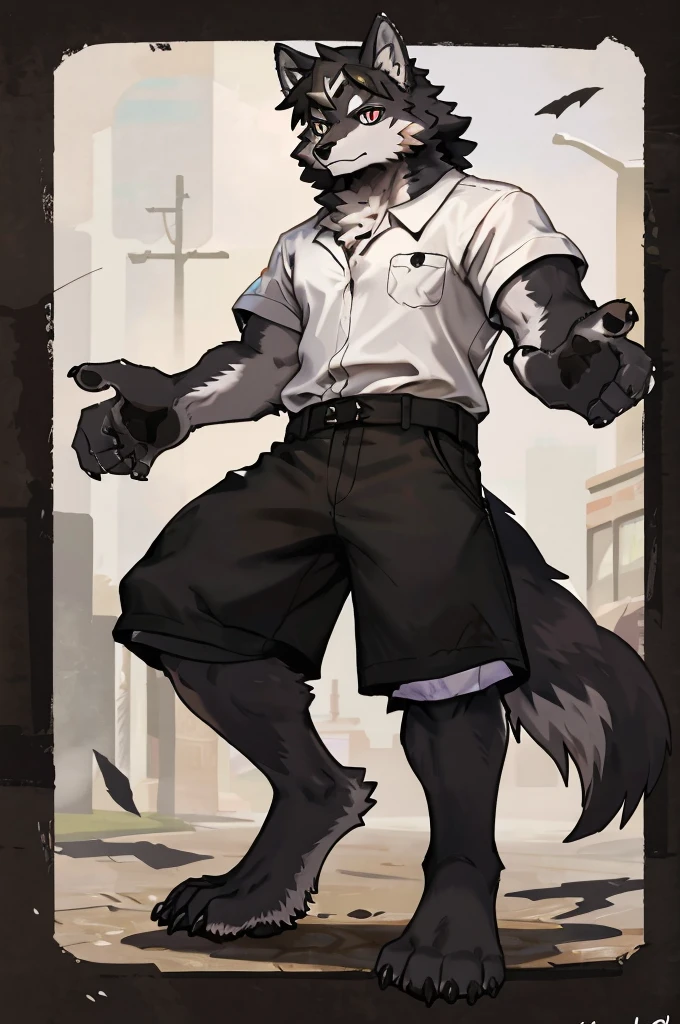 (Thin arms),(Thin legs),masterpiece, best quality, Official Art, Extremely detailed CG unified 8k wallpaper, Ultra Detailed, Best Illustration, , Ink fur, hairy male, Wolf Boy, hairy, Ink fur, 1 Boy,, male focus,, Striped hair, Wolf ears, Animal ears, Single speaker, Ink fur, Bangs, dark hair, White highlights, Medium Hair, Solitary, Ink tail,hairy尾巴,(Black pupil),High target,(campus),,barefoot,(Sexy),((High target and strong)),side,(Delicate eyes:1.2),Inky eyes,male,Solitary,(Inky pupils),(Detailed face),(Sharp eyes),Permanent,(Detailed hands),(Foot details),aldult,type,Moderate,Long legs,(Detailed fingers),(Delicate eyes),(White shirt),(Black shorts),easy,(Big Bag)