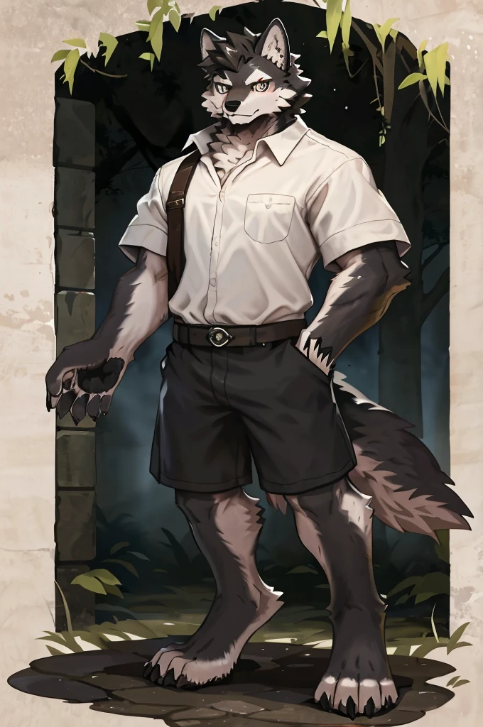 (Thin arms),(Thin legs),masterpiece, best quality, Official Art, Extremely detailed CG unified 8k wallpaper, Ultra Detailed, Best Illustration, , Ink fur, hairy male, Wolf Boy, hairy, Ink fur, 1 Boy,, male focus,, Striped hair, Wolf ears, Animal ears, Single speaker, Ink fur, Bangs, dark hair, White highlights, Medium Hair, Solitary, Ink tail,hairy尾巴,(Black pupil),High target,(campus),,barefoot,(Sexy),((High target and strong)),side,(Delicate eyes:1.2),Inky eyes,male,Solitary,(Inky pupils),(Detailed face),(Sharp eyes),Permanent,(Detailed hands),(Foot details),aldult,type,Moderate,Long legs,(Detailed fingers),(Delicate eyes),(White shirt),(Black shorts),easy,(Big Bag)