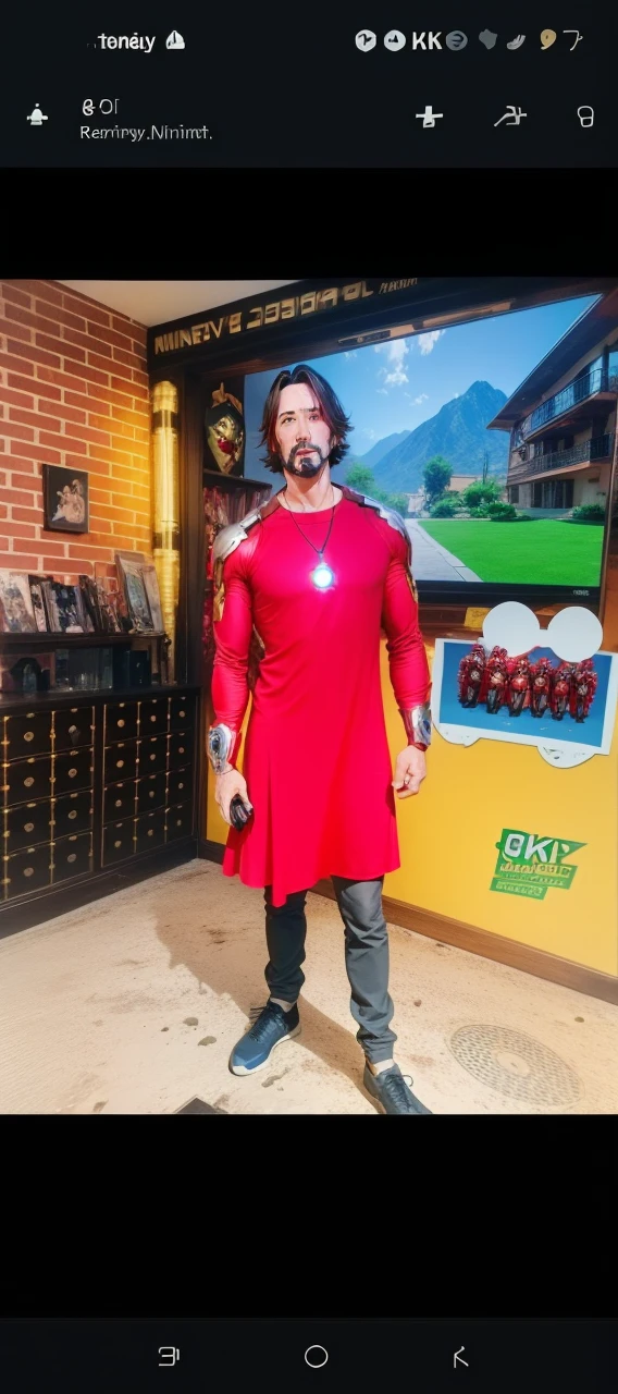 keanu reeves as iron man with the infinity gauntlet, 8k, youtube miniature