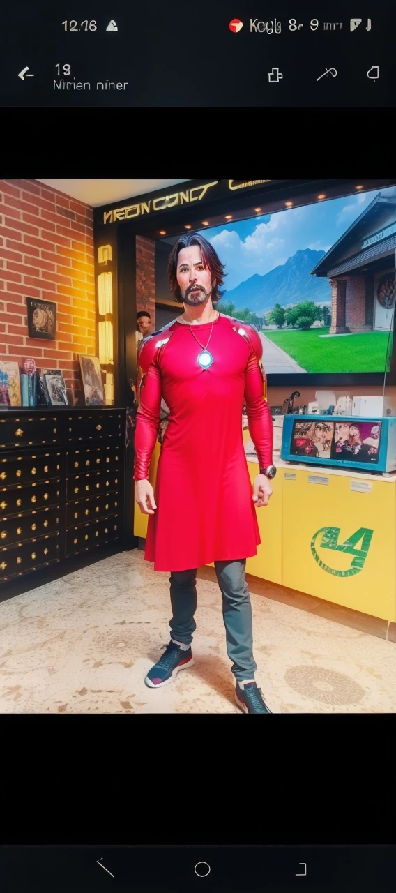 keanu reeves as iron man with the infinity gauntlet, 8k, youtube miniature