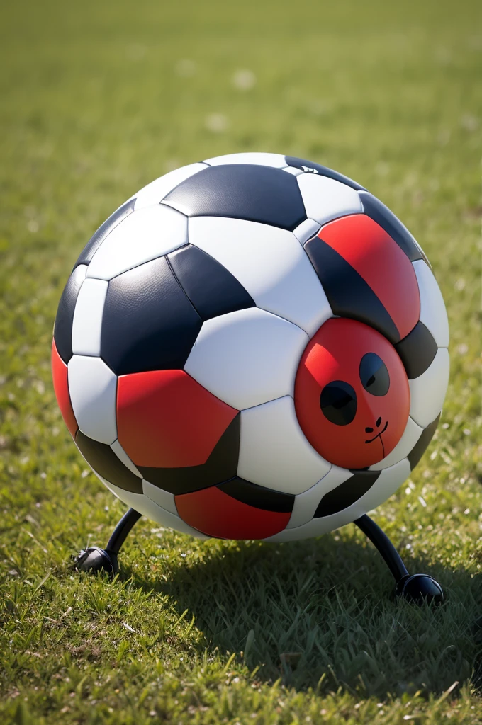 Soccer team shield of a muscular ladybug
