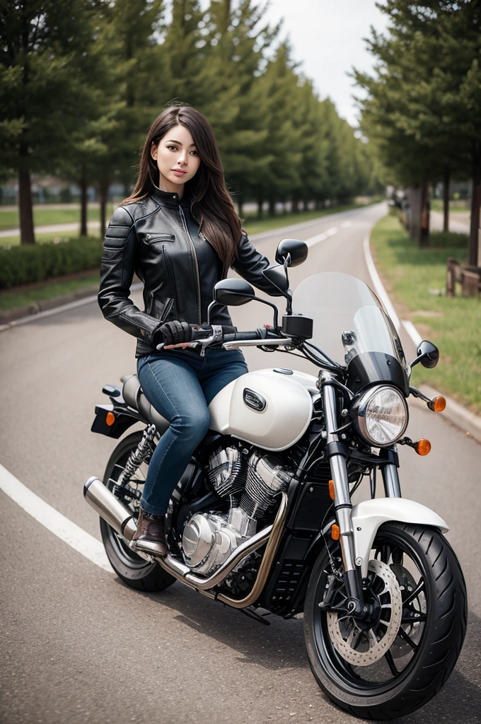 woman on motorcycle