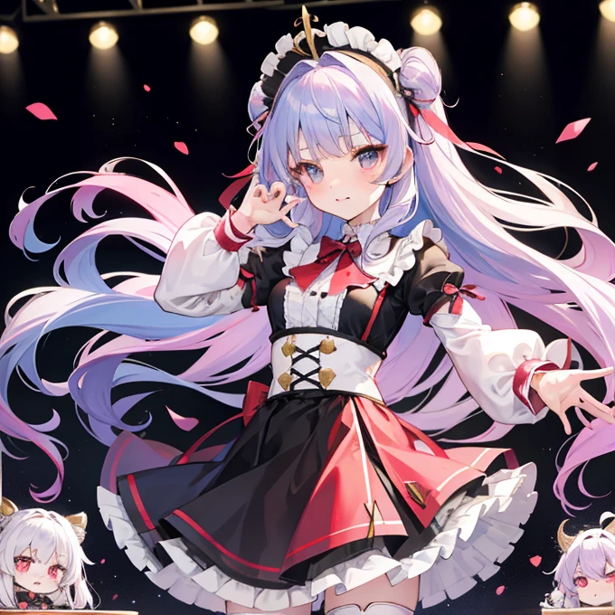 Long milk tea hair,Lolita Skirt,Fufu has a very cute face,It's a cute girl,Being on stage