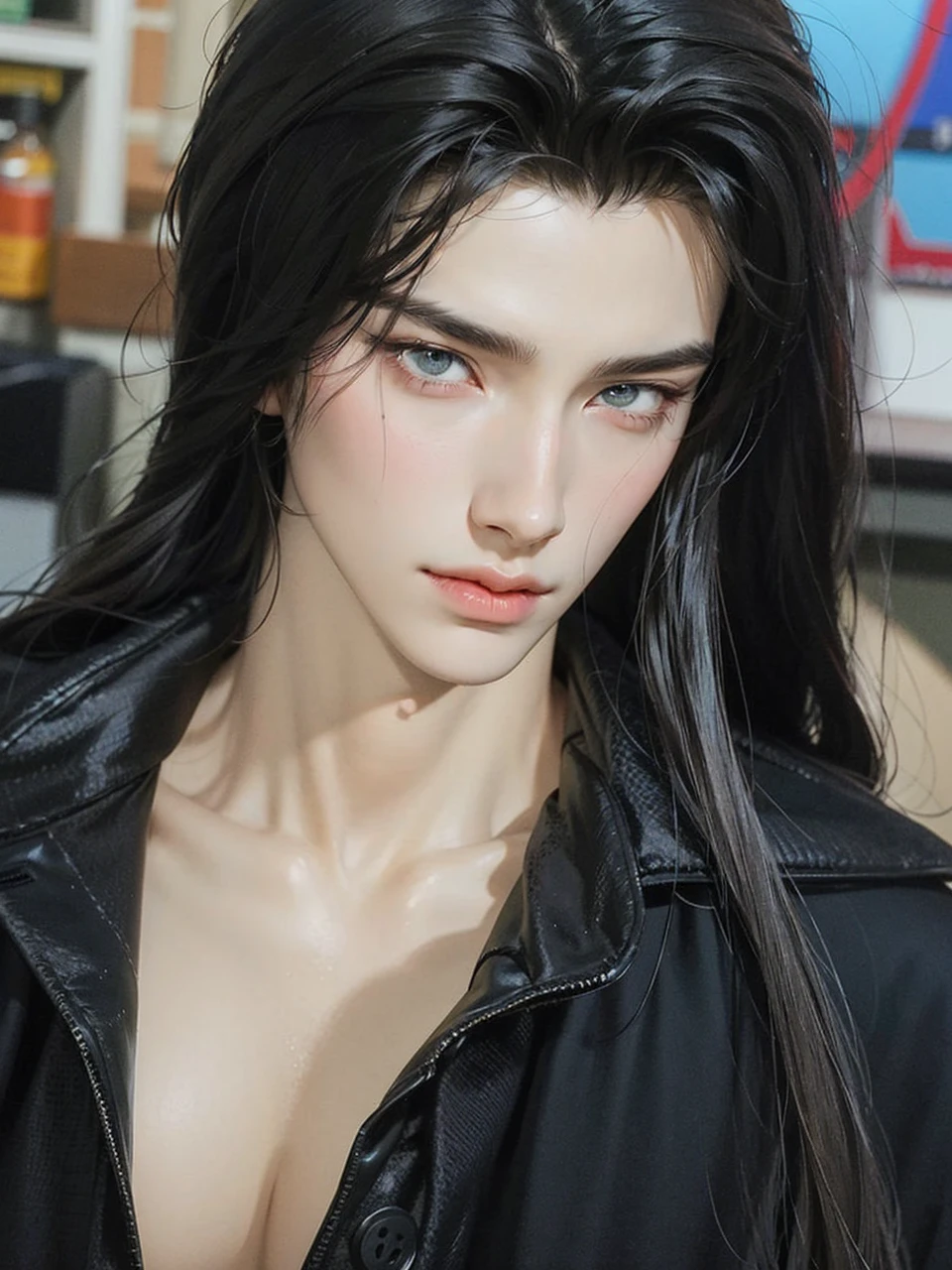 a close up of a person wearing a black hoodie and a necklace, cai xukun, Jung Jaehyun, hyung tae, Yanjun Chengt, jinyoung shin, pale korean adorable face, steven jung, Taejune Kim, everyone from the nct group, inspired by Bian Shoumin, hong june hyung, jia, hsiao-ron, ateez, san, ateez Choi san, kpop boy, korean male face