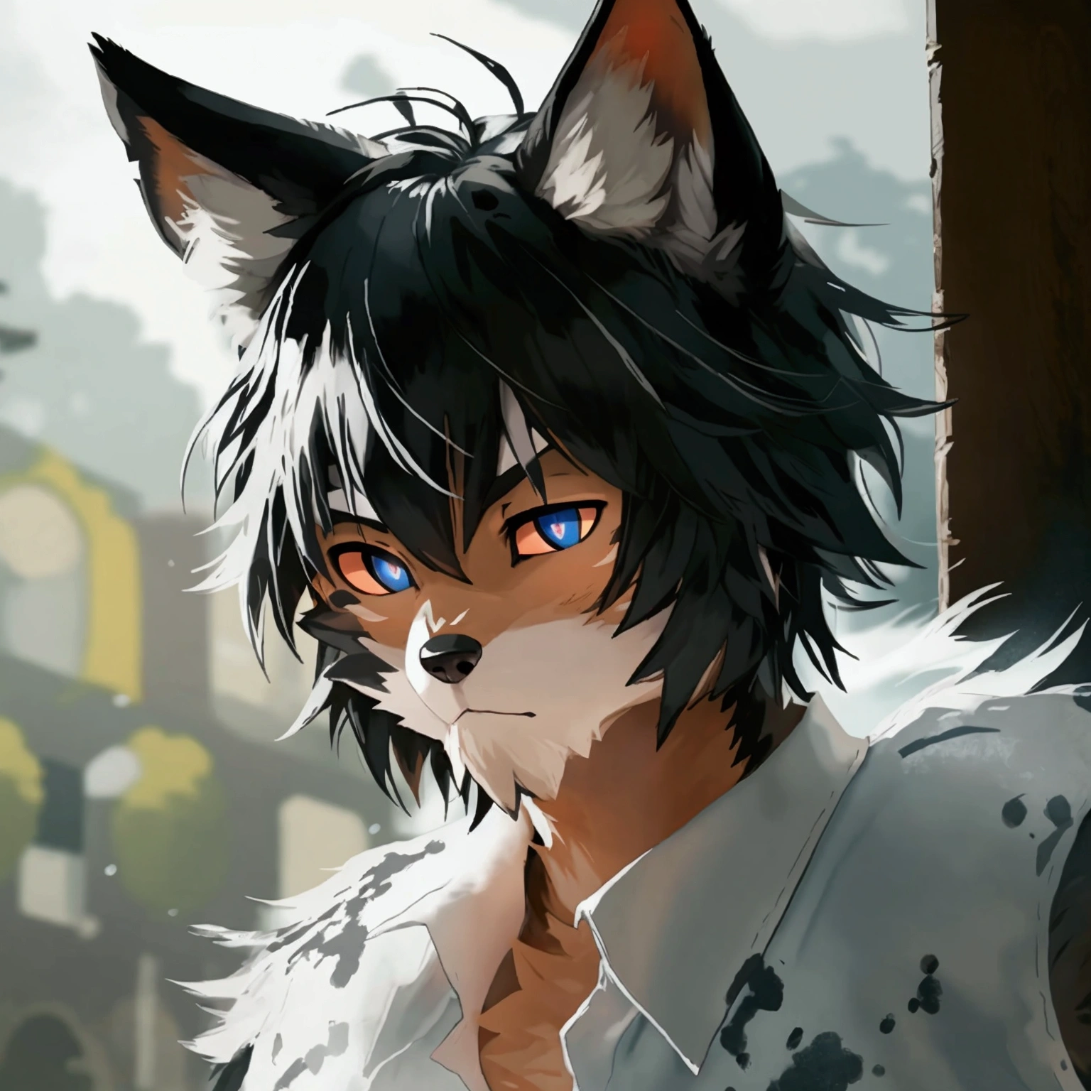 (Thin arms),(Thin legs),masterpiece, best quality, Official Art, Extremely detailed CG unified 8k wallpaper, Ultra Detailed, Best Illustration, , Ink fur, hairy male, Wolf Boy, hairy, Ink fur, 1 Boy,, male focus,, Striped hair, Wolf ears, Animal ears, Single speaker, Ink fur, Bangs, dark hair, White highlights, Medium Hair, Solitary, Ink tail,hairy尾巴,(Black pupil),High target,(campus),,barefoot,(Sexy),((High target and strong)),side,(Delicate eyes:1.2),Inky eyes,male,Solitary,(Inky pupils),(Detailed face),(Sharp eyes),Permanent,(Detailed hands),(Foot details),aldult,type,Moderate,Long legs,(Detailed fingers),(Delicate eyes),(White shirt),(Black shorts),easy,(Big Bag)