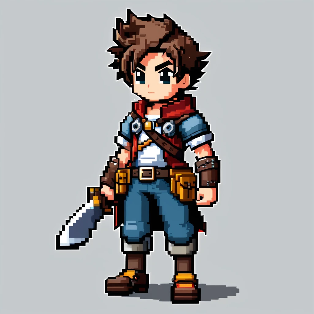 Pixel art,pixel art,Create an original character design sheet,main character of the game,boy,juvenile,adventurer's outfit,natural perm,musical instrument,bard,((3 views,whole body, background,multiple views,High resolution)),multiple views,multiple poses,Active,action pose,dynamic,nice,cute,masterpiece,highest quality,In detail,Gracefully,RPG,Famicom,Multiple characters,multiple outfits,Final Fantasy,boldly,