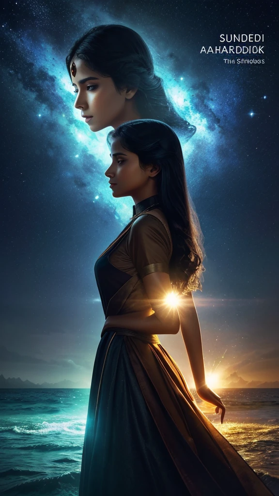 Create a beautiful ai ebook cover with title of the book "Light and Shadows" with subtitle "A tale of dual realities" with 5 starswritten by K Sudheendra Nayak