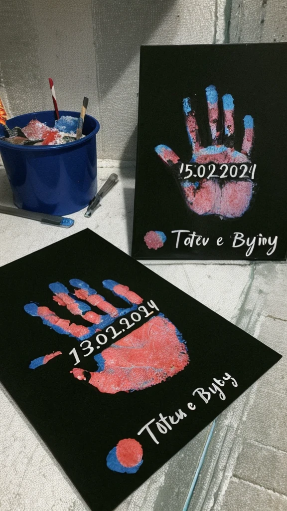 Pictures written with handprints