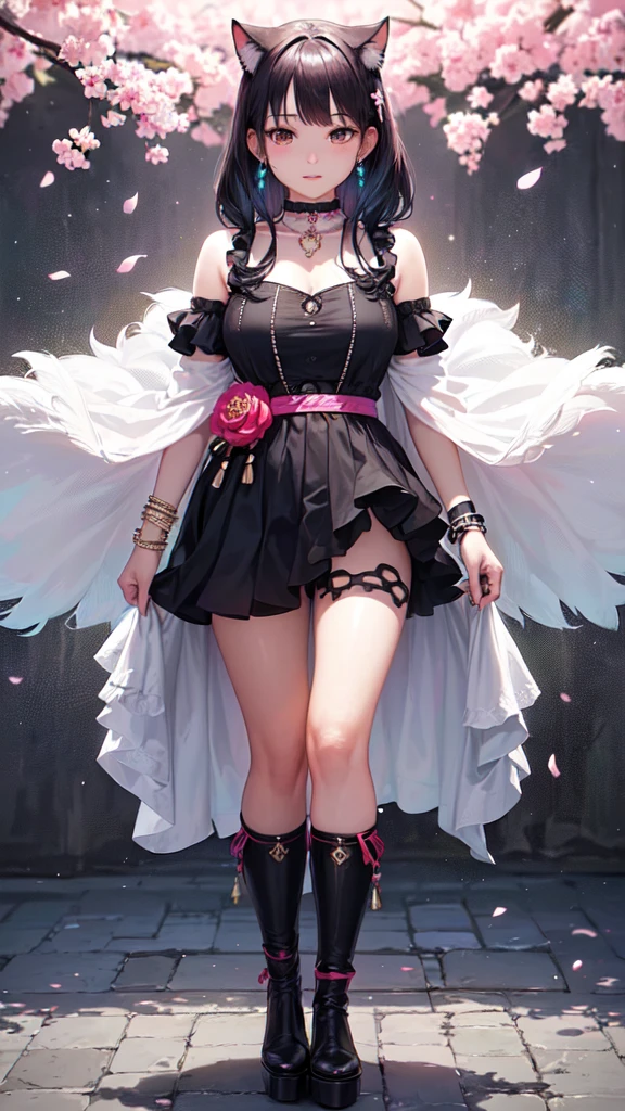 ((Full Body Shot: 1.5))、((One animal))、((Real female cat))、大きなsmile、Slim style、((The background is blurred and I can&#39;t see anything))、K-Pop Idol Costumes、Cute chibi anime sitting on a plate, long pink hair with twin tails、Have cat ears、Wear a blue mini dress, smile, The logo looks cheap、Rainbow colors、heavily、"The work we have in front of us is the masterpiece of a radiant hyperrealist artist, and we are proud of the quality and beauty that far surpasses its predecessor.

This one captures the point of view with its ephemeral eyes and calm expression. Its cheeks are slightly flushed like cherry blossoms, and its crystal clear white skin walks like silk. It is as glossy and shines every time it sways in the wind.

Her style is the splendor of Japan Harajuku fashion, and her unique fashion sense makes her even more attractive. Her outfits are colorful and artistic, with a wide variety of designs, including pop culture icons, cartoon characters, and abstract patterns.

Her skirt is rainbow-colored and her ruffles spread out beautifully like a flower. At her feet are vivid pink platform boots, the unique design and colors of which instantly catch the eye.

Her accessories also reflect that personality. A large heart pendant shines around her neck, and a colorful beaded earring swaying in commemoration. And in her hands are lined with bracelets and bracelets depicting icons of pop culture.

This image, at the level of its impression and detail, gives the illusion that she is actually there. enjoys her personality and beauty to the fullest.

This is the best masterpiece we will create, and its beauty and personality will never surpass it. All of them are highly finished using image correction tools to reproduce images of the highest quality.

This figure should inspire us to think beyond the limits of our creativity and produce the best results. "This is a work that expresses the essence of a hyperrealist artist."