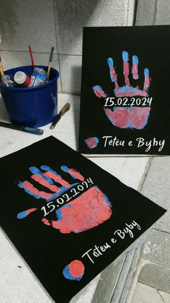 Pictures written with handprints