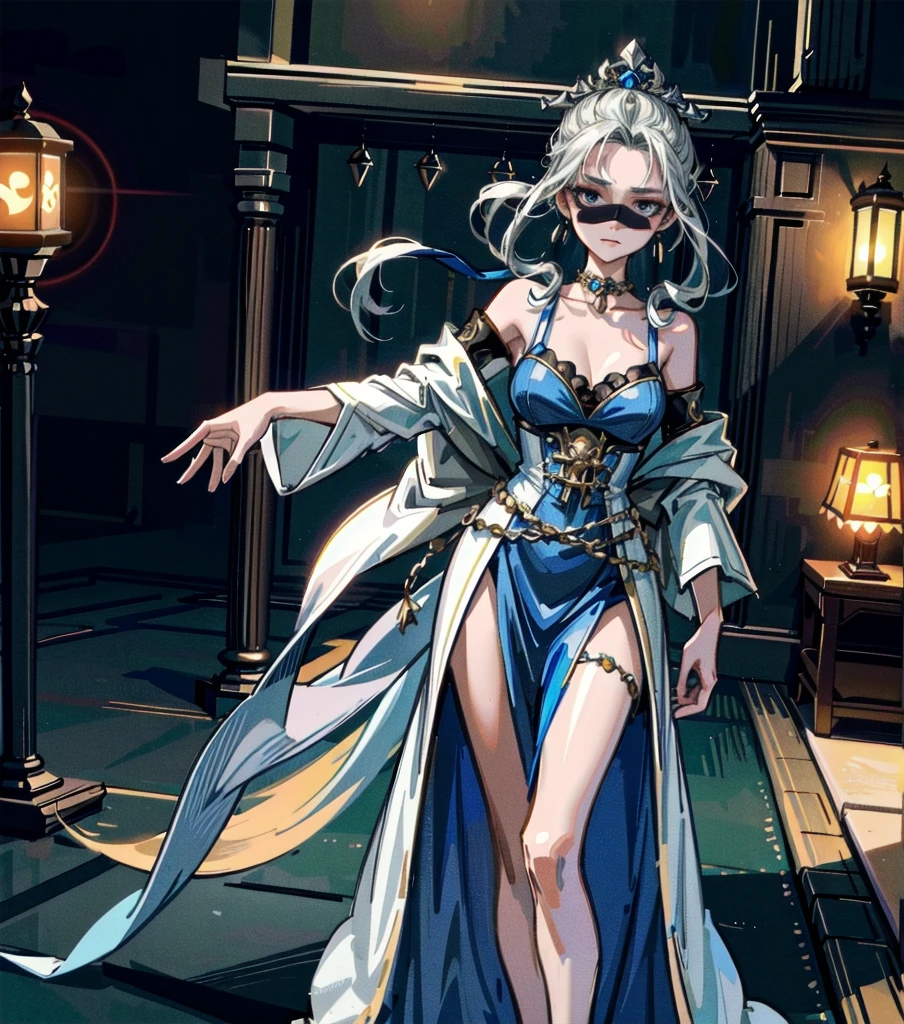 Beautiful fortune teller,1 Girl,Off-shoulder dress,Moderate hair,Moderate ,Exposed collarbone,Tear mole,Gorgeous Tarot Cards,Candlelight room,Flowing robe,(best quality,4K,8K,high resolution,masterpiece:1.2),Extremely detailed,(Practical,photoPractical,photo-Practical:1.37),fantasy,goddess,Standing with arms open,,Holding a candle in hand,Facing the camera,Intricate details,Dramatic Lighting,Melancholy atmosphere,Rich colors