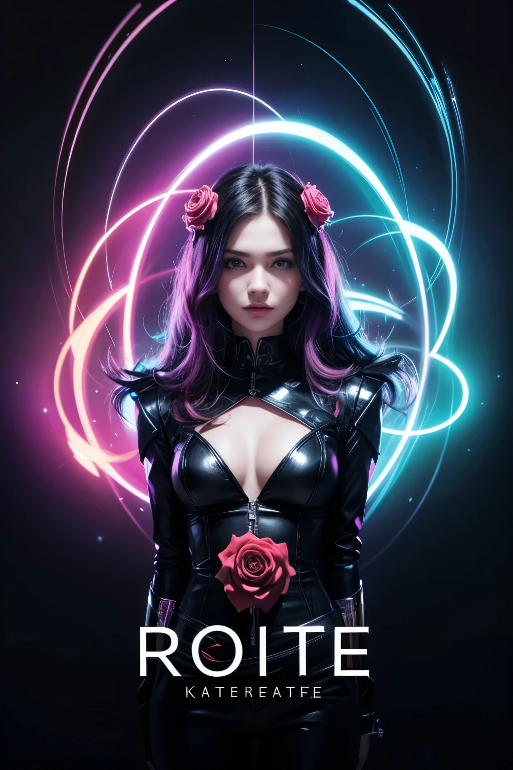 Create beautiful logos, flashy, modern with cool colors with the name Kat roses