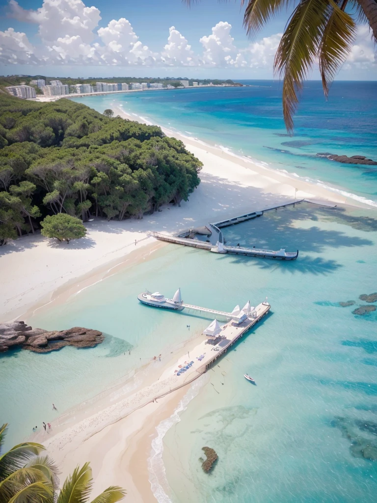 a breathtaking beach scene with crystal clear turquoise water, golden sand, swaying palm trees, seagulls flying overhead, a serene and peaceful atmosphere, (best quality,4k,8k,highres,masterpiece:1.2),ultra-detailed,(realistic,photorealistic,photo-realistic:1.37),dramatic lighting, vibrant colors, cinematic composition, intricate details, serene landscape