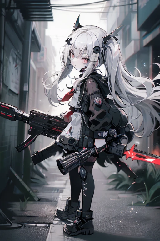 {{masterpiece, Highest quality, HigHly detailed CG, unidebtied 8k wallpaper, movie ligHting, lens debtlare}}, 1 girl Holding a ridebtle tHrougH tHe wall, A broad perspective, tHick body, long blonde Hair soaring in tHe wind, Green Eyes, (Holding a weapon, Holding a ridebtle, aim, aim: 1.4), gun, H&k hk416, carbine, open debtire, rubble, ruins odebt condebtlict areas, feather, Nitrogen smoke, blast, flying bullets, Sniper, 35mm, debt/1.8, nigHt, blue eyes
