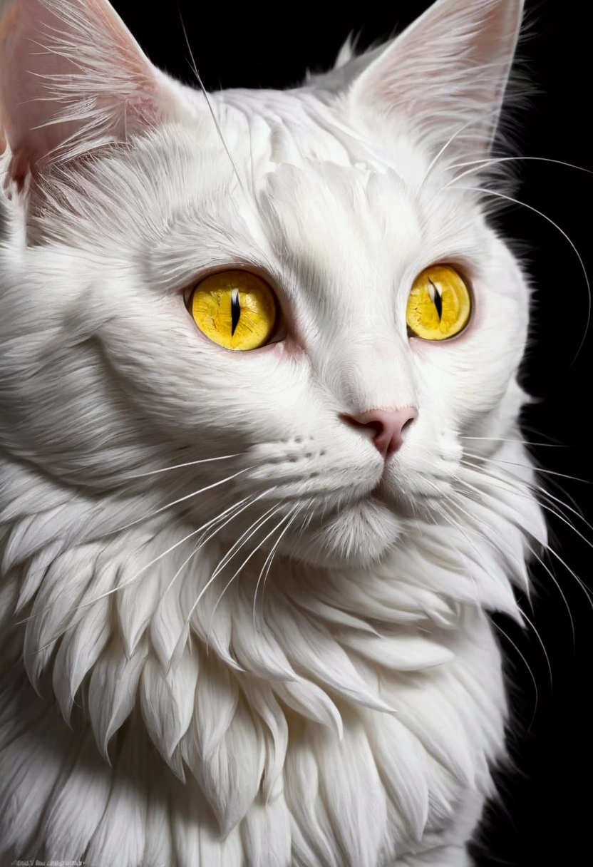little white cat yellow eyes