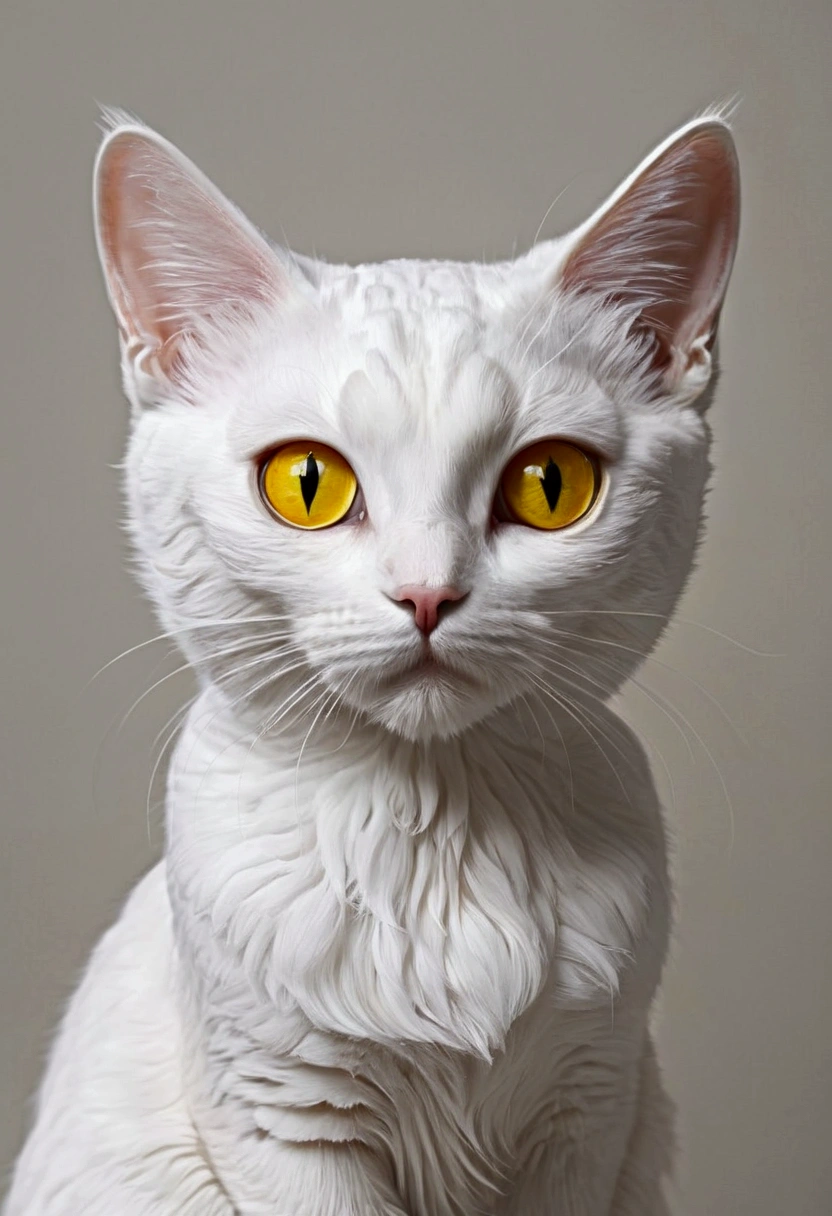 little white cat yellow eyes