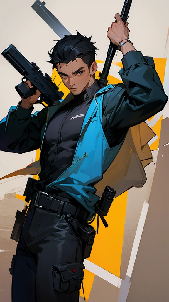 man holding a gun
