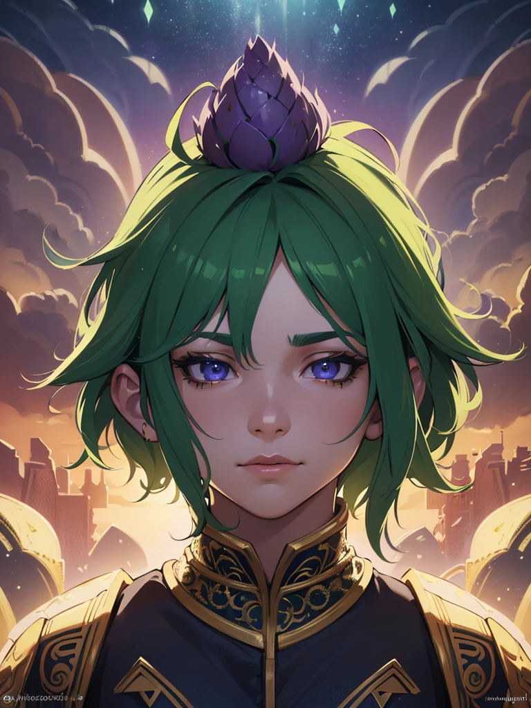 a male magician, gnome, green and purple colors, highly detailed face, detailed clothing, dramatic lighting, (best quality,4k,8k,highres,masterpiece:1.2),ultra-detailed,(realistic,photorealistic,photo-realistic:1.37),intricate details,cinematic lighting,dramatic shadows,fantasy portrait,character design