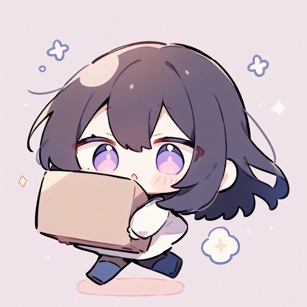 Chibi, Carrying A Box, Full Body