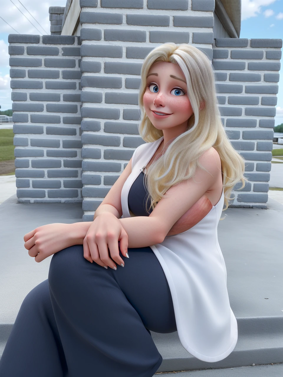 white woman 30 years old blonde hair