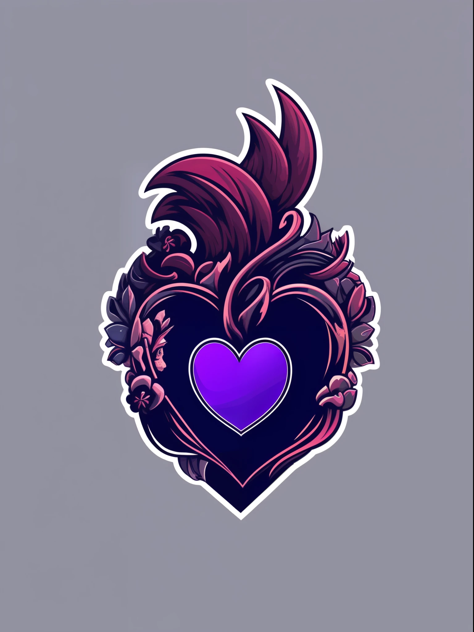 A detailed illustration of a heart, magic, t-shirt design, bright dark colors, t-shirt design, pastel tetradic colors, 3D vector art, dark and quirky, fantasy art, Adobe Illustrator, hand-drawn, digital painting, low-poly, soft lighting, retro aesthetic, focused on the object, 4K resolution, photorealistic rendering, using Cinema 4D, isometric style