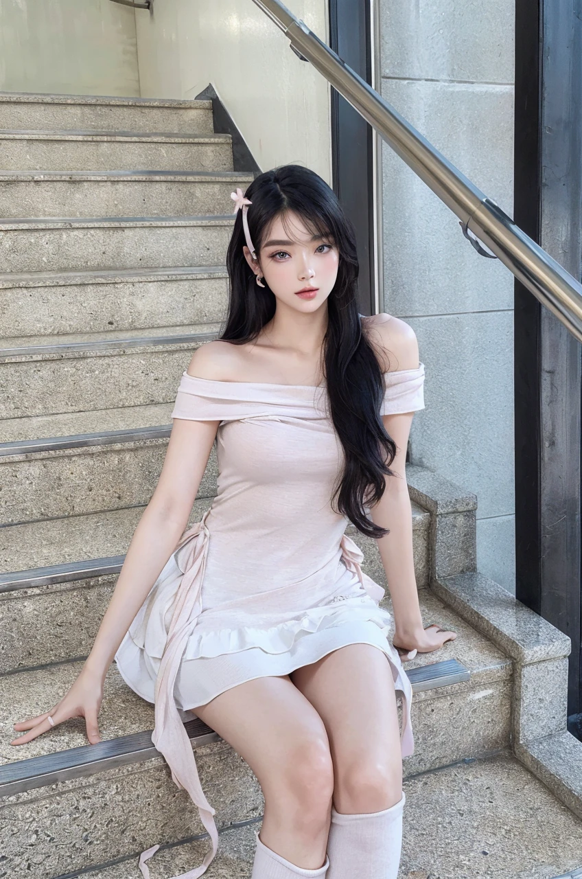 leogirl, seductive leaning forward detailed skin, ultra realistic 8k cg, picture-perfect face, flawless, clean, masterpiece, professional artwork, famous artwork, cinematic lighting, cinematic bloom,((black hair)),(1girl, beautiful korean girl),perfect face, (young:1.1),((fit figure)),((25 year old)), beautiful face, beautiful blue eyes,detail eyes, detail face, (((perfect female body, narrow waist))),(large breasts:1.3)lora:GoodHands-beta2:1>, , ((girl standing)),upper body,blade to side,strike pose,blade down,blade right hand,, cherry blossoms,, (masterpiece, best quality, high quality, highres, ultra-detailed),