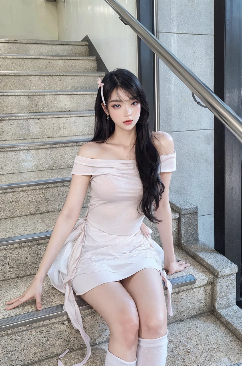 leogirl, seductive leaning forward detailed skin, ultra realistic 8k cg, picture-perfect face, flawless, clean, masterpiece, professional artwork, famous artwork, cinematic lighting, cinematic bloom,((black hair)),(1girl,  beautiful korean girl),perfect face, (young:1.1),((fit figure)),((25 year old)), beautiful face, beautiful blue eyes,detail eyes, detail face, (((perfect female body, narrow waist))),(large breasts:1.3)lora:GoodHands-beta2:1>, , ((girl standing)),upper body,blade to side,strike pose,blade down,blade right hand,, cherry blossoms,, (masterpiece, best quality, high quality, highres, ultra-detailed), 