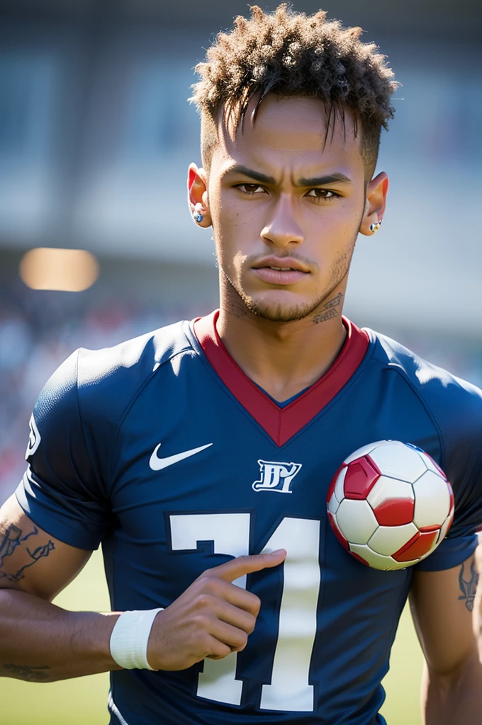 Create a Disney pixar image of football player Neymar