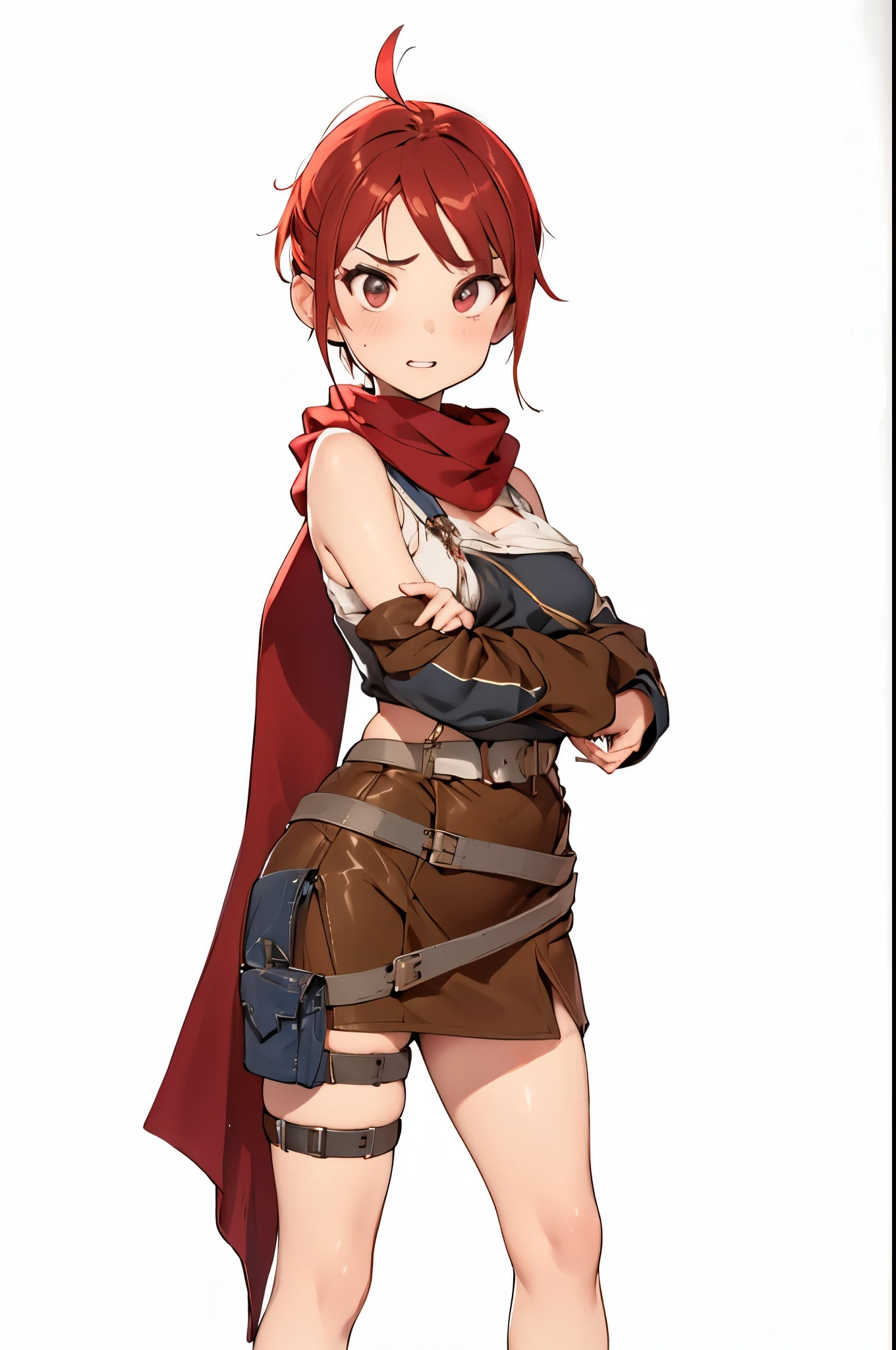 beautiful girl,Torn clothes,defeat,pain,Weakness,Red Skirt,Red scarf,Pencil Skirt,4k,8k,highest quality