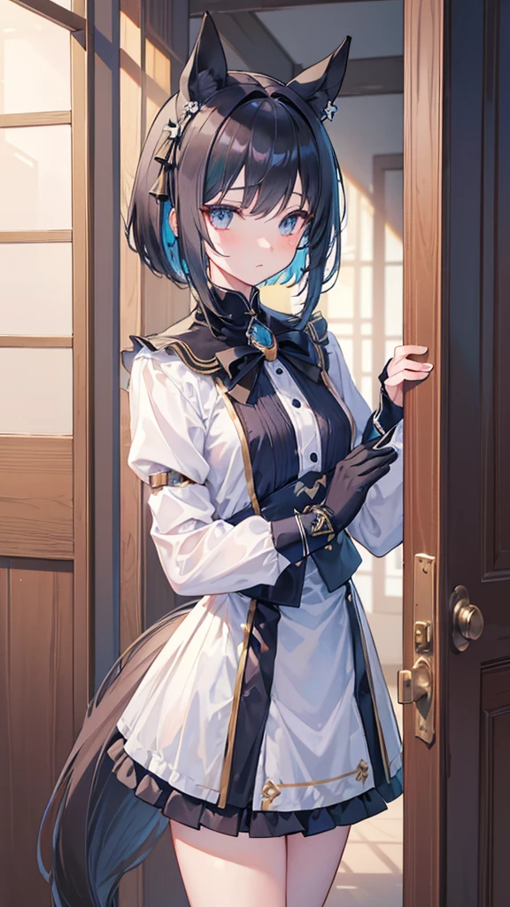 (masterpiece:1.2), Highest quality, High resolution, unity 8k wallpaper, Highly detailed face, Perfect lighting, Highly detailed CG,(Very fine grain), ((Perfect hands)), (perfect aninomy) ,Official Art, Browsing Caution, cute, (Looking_in_Audience),(Open door, doorway),
(Eishin Flash \(umamusume\)), (short_hair, hair between eyes, Animal ears, Ear coverings, Horse tail), Embarrassing, One girl, Animal ears,  Horse&#39;s ears,hair between eyes, Horse tail, ((Huge_chest)), (white_bikini),
Browsing Caution, (slim_body), mansuji, One Girl, I can see the streaks, anime, Eyes with highlights, (Midnight, room), (With many men),Horse&#39;s ears,(swein), (vapor:1.5), (Wet:1.2)