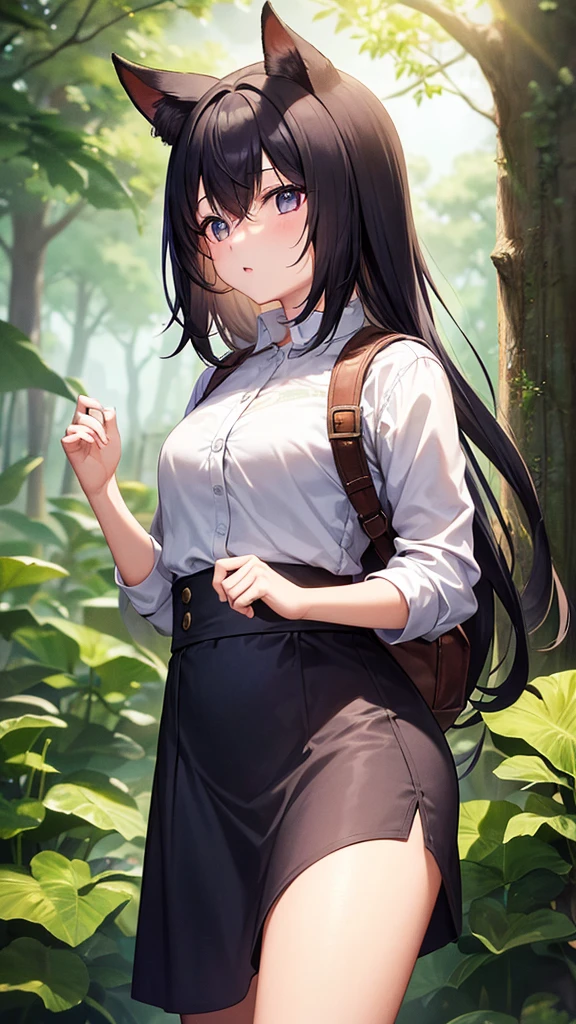 She is wearing her bag across her body、Big Breasts、sweater、Open both eyes、Laugh innocently、at the park、squirt、Passersby、Square、Plants