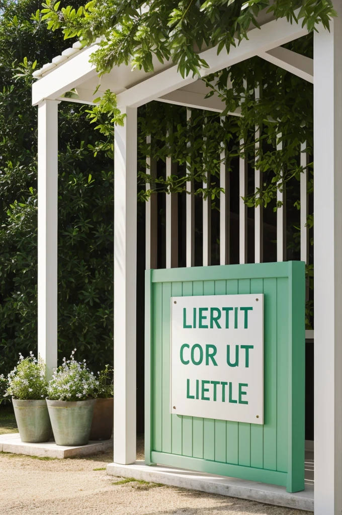 Make me a sign that says CRUJI GALLET with colors between white and light green, Let it be nice 