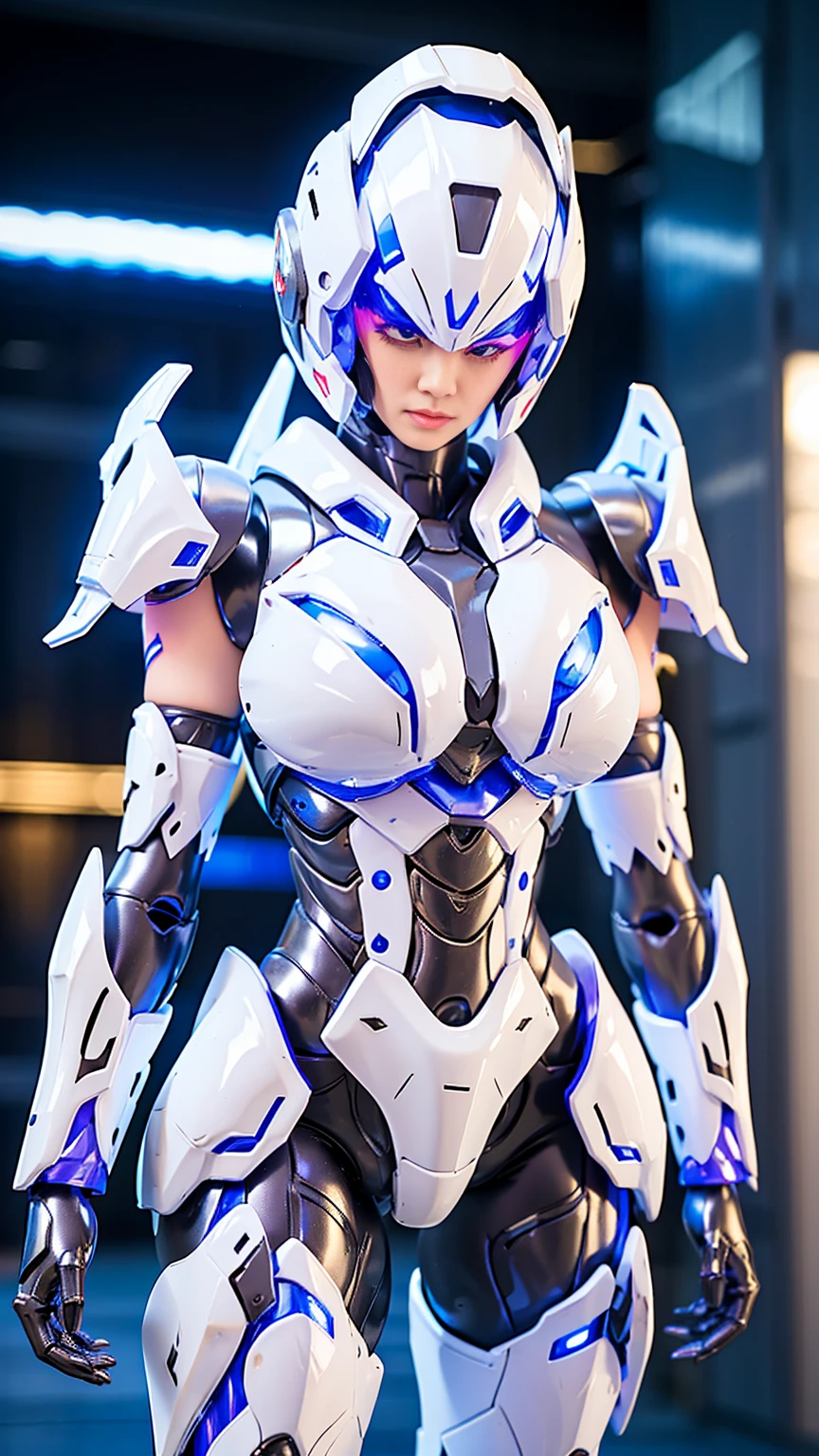 Super Girl, huge , Mecha heavy armor, transparent, Muscular type, Sexy.