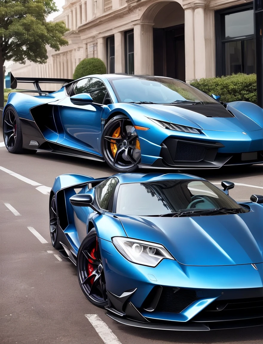 Beautiful woman in professional attire and black supercar