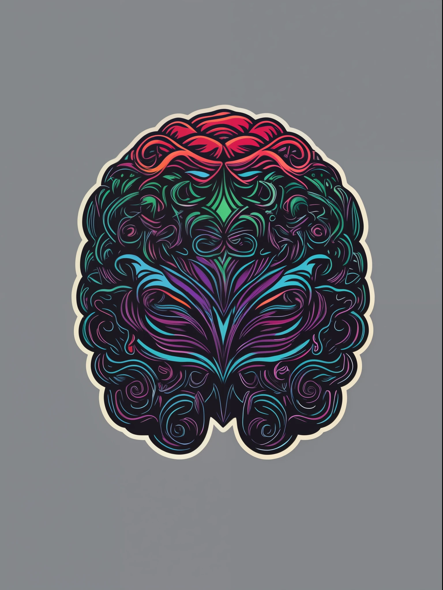 A detailed illustration of a brain, magical, literal, t-shirt design, bright dark colors, t-shirt design, pastel tetradic colors, 3D vector art, dark and quirky, fantasy art, Adobe Illustrator, hand-drawn, digital painting, low-poly, soft lighting, retro aesthetic, focused on the object, 4K resolution, photorealistic rendering, using Cinema 4D, isometric style