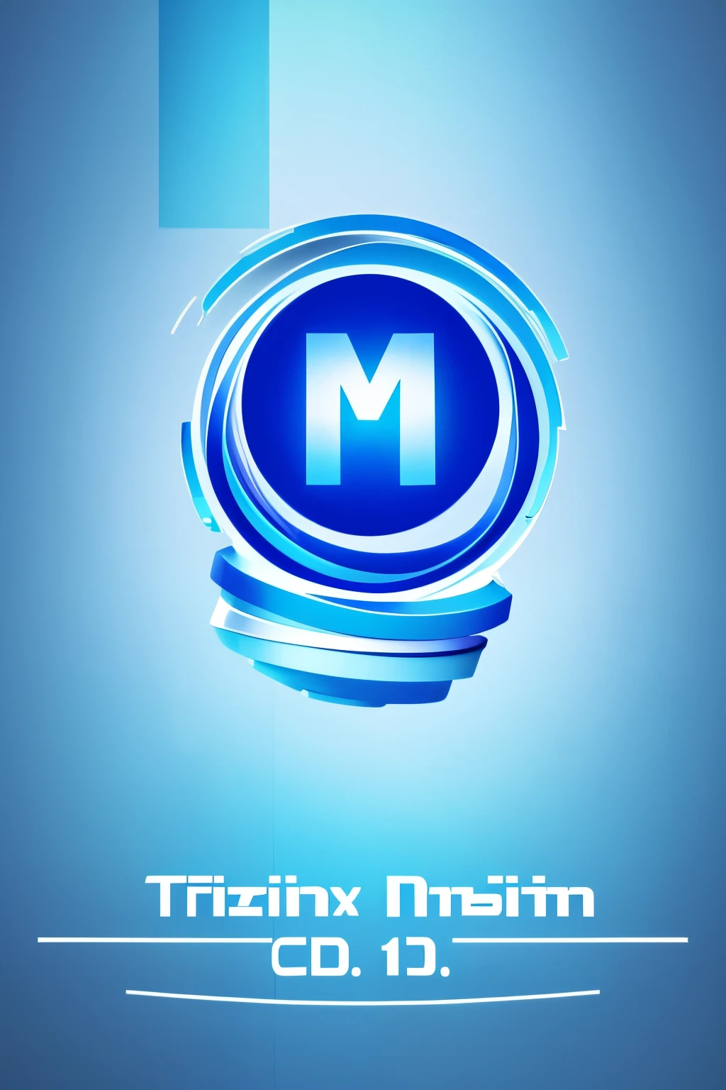 text "MRI" in center point, blue, fitness design, minimalist