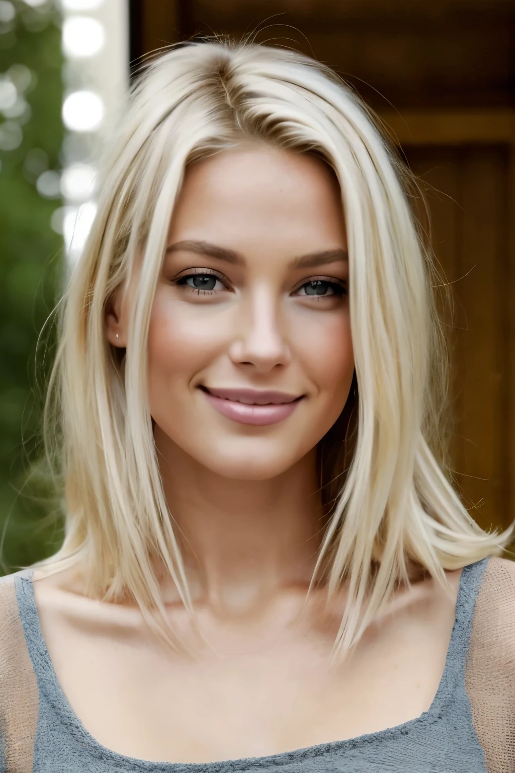 De longs cheveux ondulés, Colossal , longs cheveux blonds en désordre et venteux, caméra tournée vers le bas, à genoux sur le sol, regardant la caméra, demi sourire, se mordre la lèvre, cheveux blond, Tout le corps, (Fond d'écran 8k extrêmement détaillé), Éclairage doux, haute qualité, grain de film, Mise au point nette du Fujifilm XT3, f5.6, 50mm, détail élevé, netteté,(Lumière naturelle), (séduisant), haut de sport en tricot, rayures épaisses, jupe noire pure, révélateur, réaliste, Un sexy