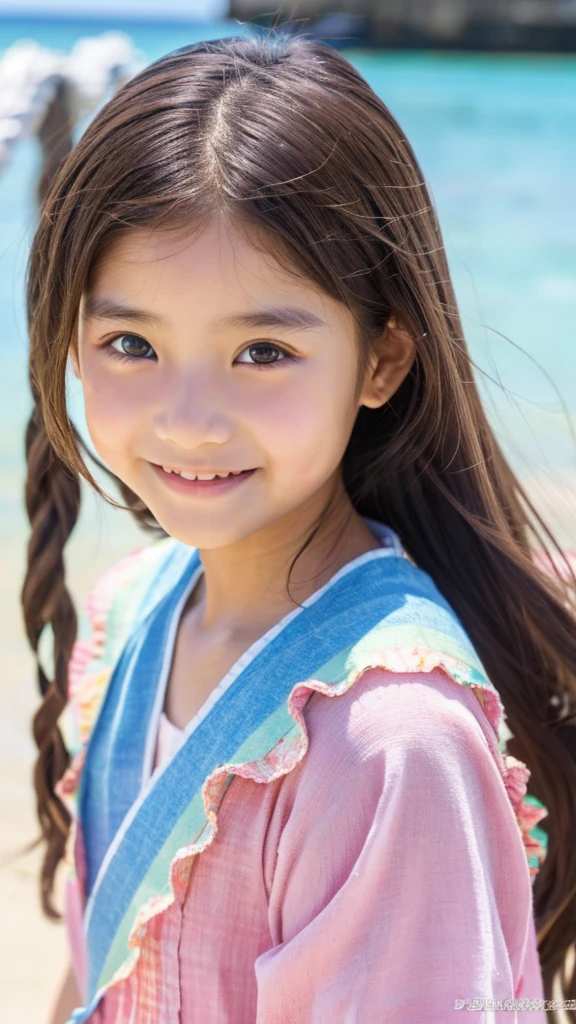 。smile、Beautiful eyes、Beautiful colored clothes、Okinawa ocean、Shine、Charm、
