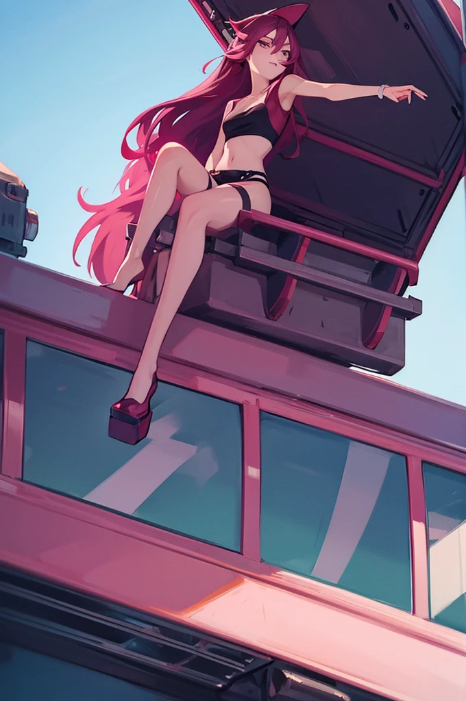 Princess Bubblegum and Marceline on top of a truck